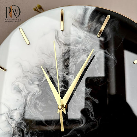 Mystical Midnight Cascade Handcrafted Epoxy Resin Timekeeper