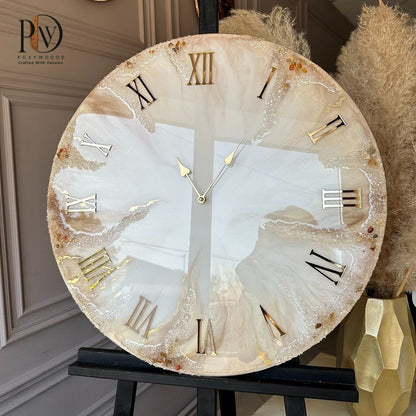 Ivory Luxe Resin Wall Clock