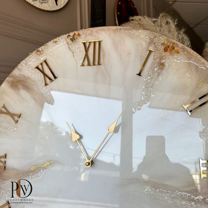 Ivory Luxe Resin Wall Clock