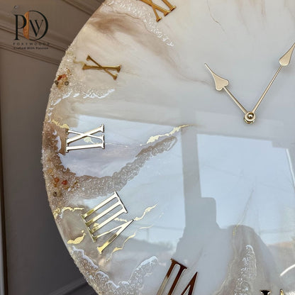 Ivory Luxe Resin Wall Clock