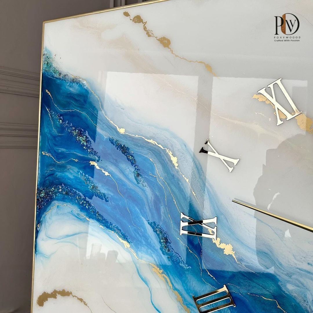 Celestial Rift Geode-Inspired Epoxy Resin Timekeeper
