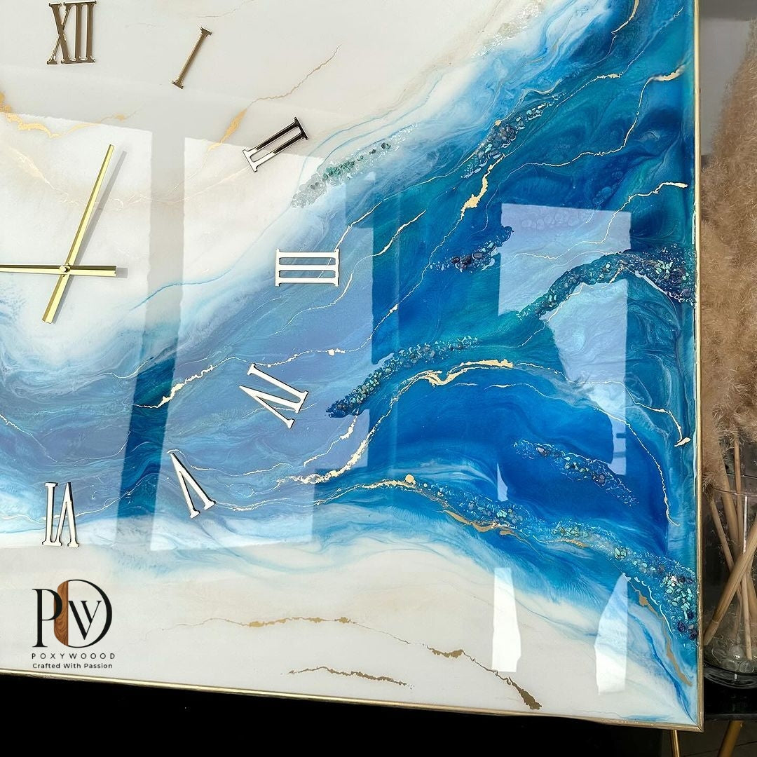 Celestial Rift Geode-Inspired Epoxy Resin Timekeeper