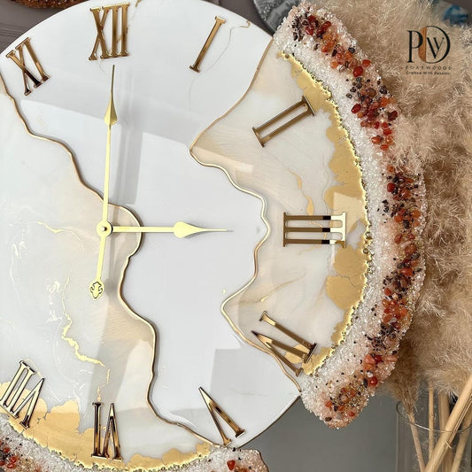 Stylish pinkring marble texture Resin Wall Clock